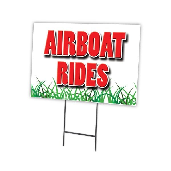 Signmission Airboat Rides Yard Sign & Stake outdoor plastic coroplast window, C-2436 Airboat Rides C-2436 Airboat Rides - main